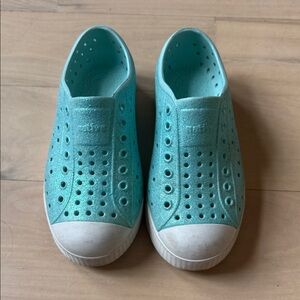 Native Kids Jefferson Glitter Aqua Slip-On Shoes